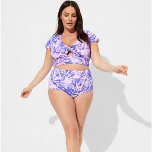 New! Set! Torrid sz 3 Tie Dye Swim Bathing Suit Top Bottom‎ 3X